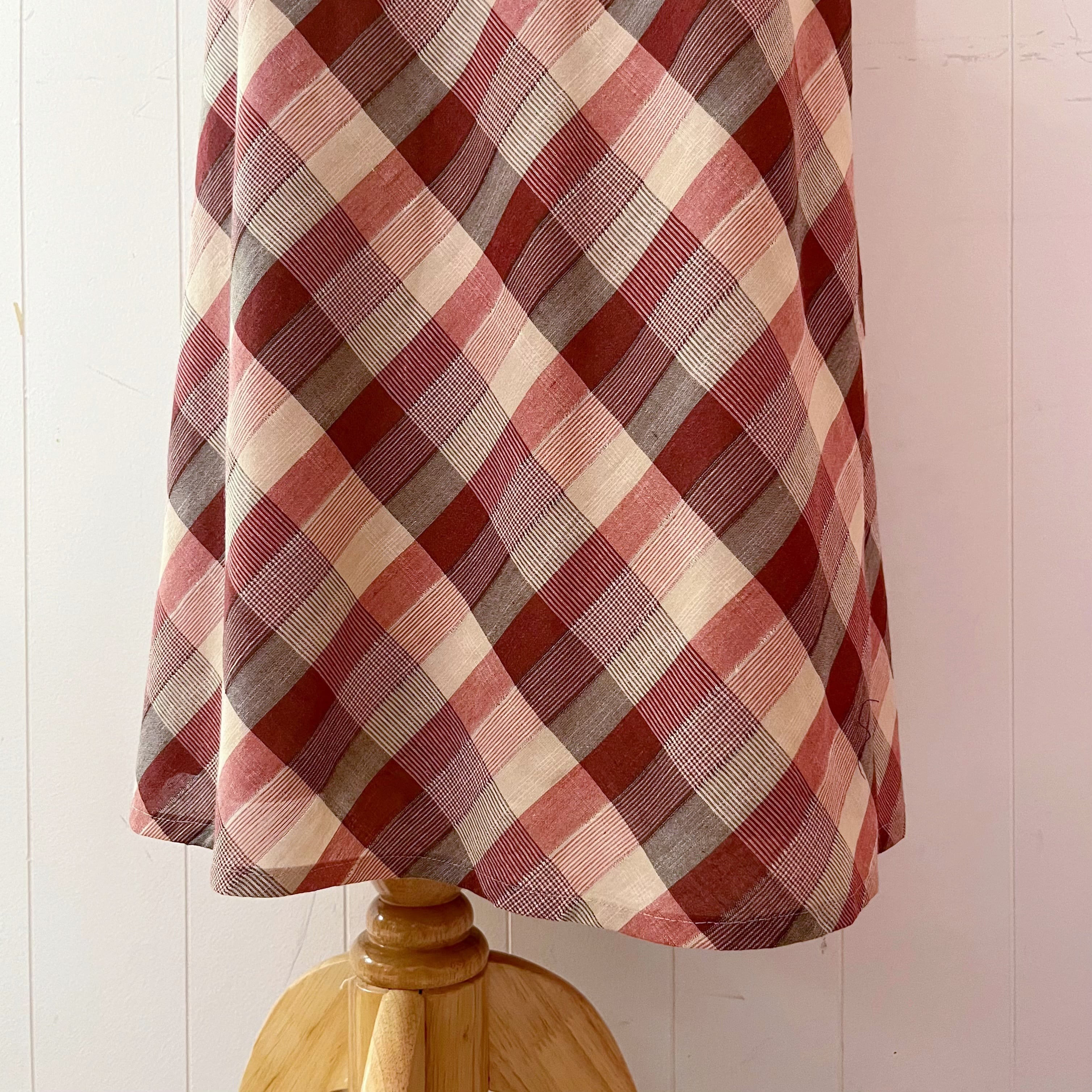 autumn block check one-piece