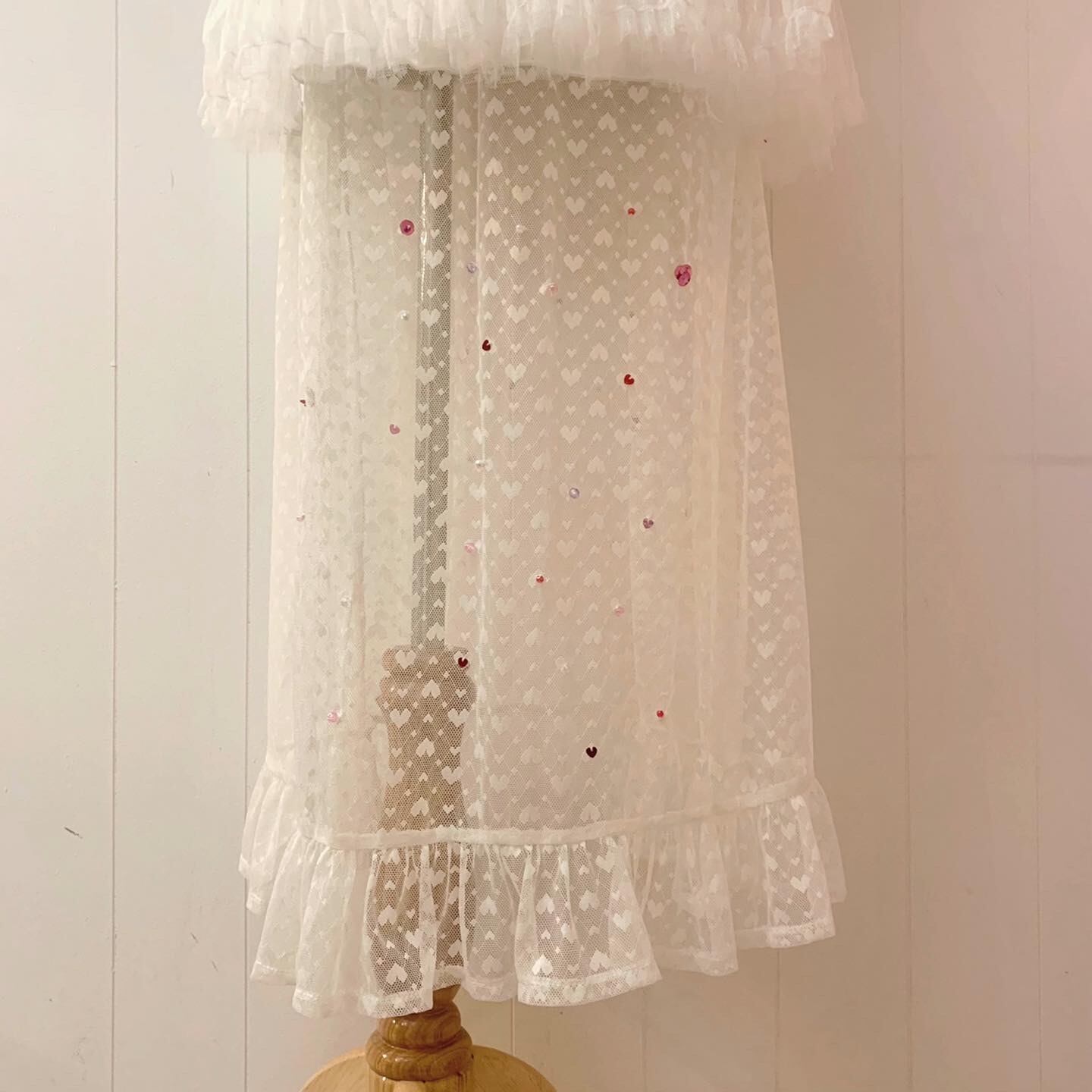 remake : invisible heart tutu lace skirt