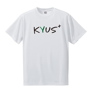 KYUS+ ドライシルキー 半袖Tシャツ （ホワイト×グリーン）