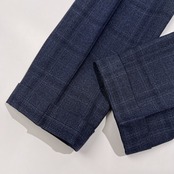 ORIHICA オリヒカ チェック セットアップ スーツ テーラード 裾ダブル スラックス サイズ 92-76-170 Y5 /ネイビー