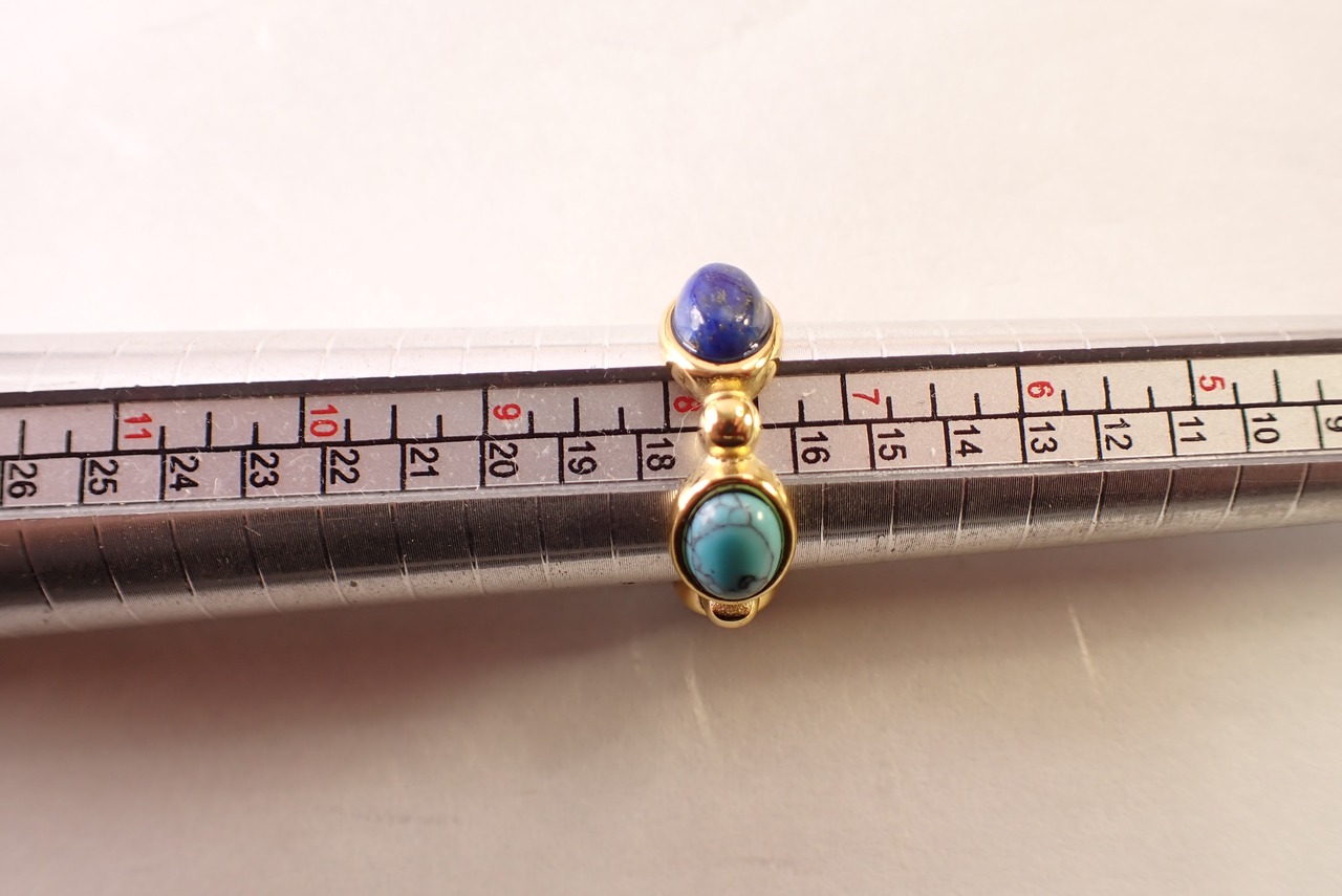 リング(ターコイズ、ラピスラズリ、カーネリアン、グリーンオニキス)　[D12-148]