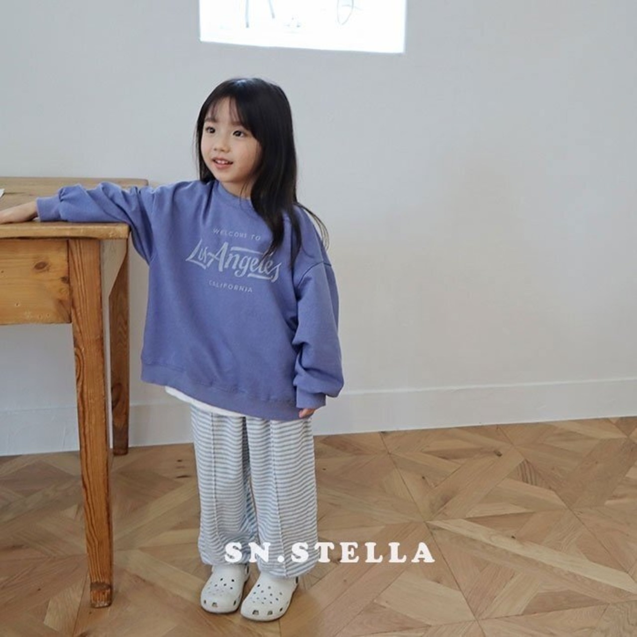【SN,STELLA】ブラザーストライプパンツ ライトブルー 80~130cm - 9