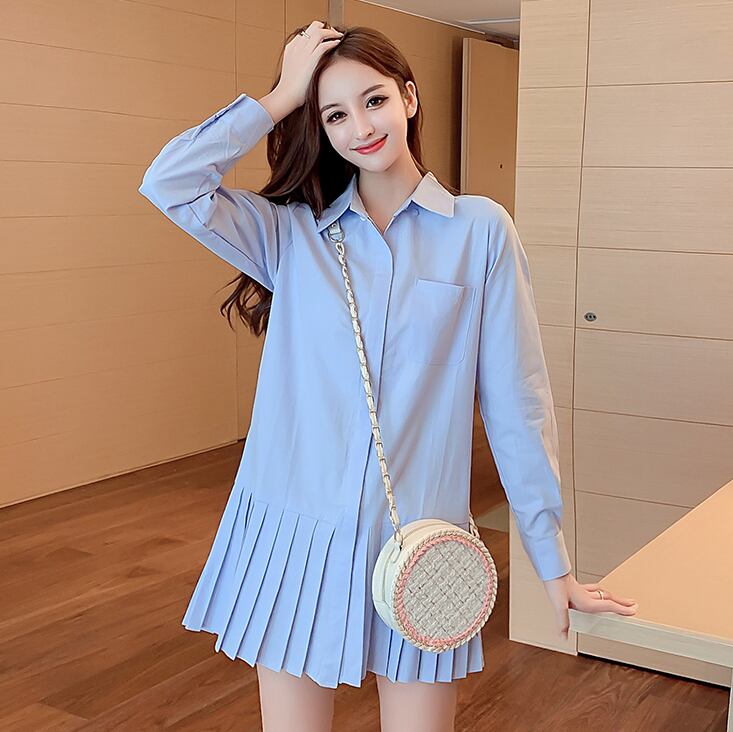 ワンピース レディース シャツワンピース プリーツスカート 襟付き 爽やか 襟 ミニ丈 膝上 韓国 韓国系 散歩 綺麗め ファッション 白 水色 フェミニン 送料無料 ラフ 女っぽ カジュアル かっこいい ホリデー お呼ばれ イベント パーティー 休日 お出かけ 女子会 デート お散歩 ミニスカート キュート ショート おしゃれ レトロ トラッド 大人可愛い パステル ワンピ トレンド 学生 OL 通学 通勤 オフィス デートコーデ 学校 女子力 カフェ ディナー ランチ ポロワンピ スタイルアップ