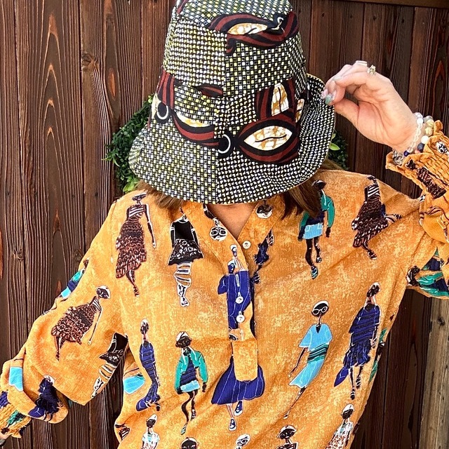 アフリカンリバーシブルハット