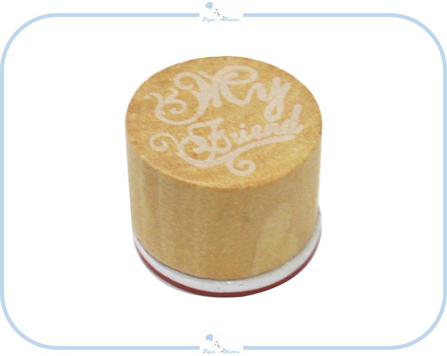 E5-1 木製 ゴム スタンプ 丸スタンプ My Friend マイフレンド デザイン 海外インポート 飾り プレゼント ラッピング デコレーション 雑貨 手紙 レター メッセージカード はんこオシャレ