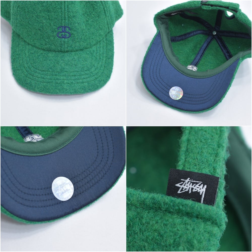 00s～ Stussy ウール 6パネルキャップ ロゴ刺繍 グリーン ヴィンテージ