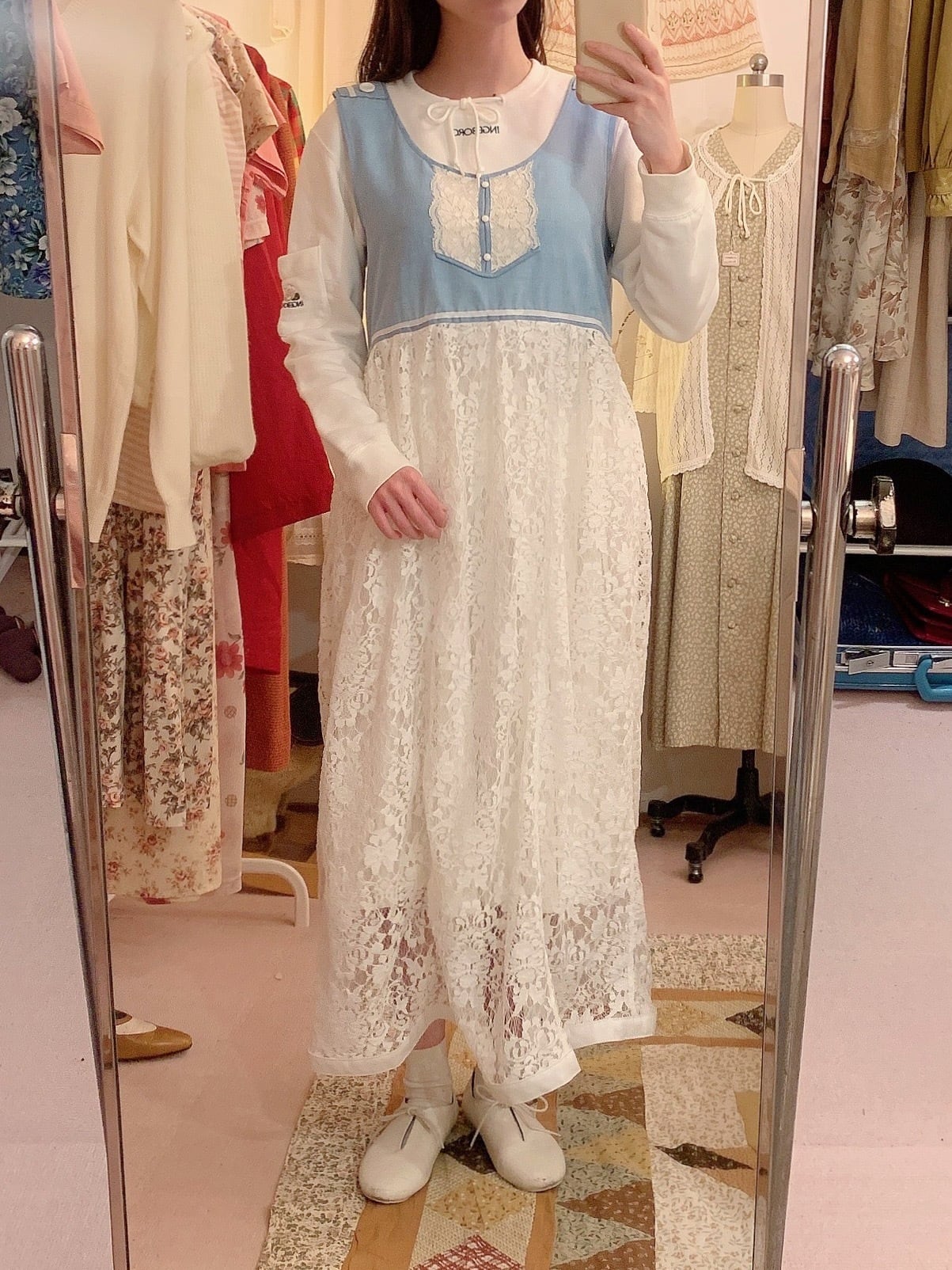 remake / sailor flame collar lace one-piece