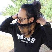 ROBIN NECK WARMER /タータンチェック(ORANGE)&ブラックファー