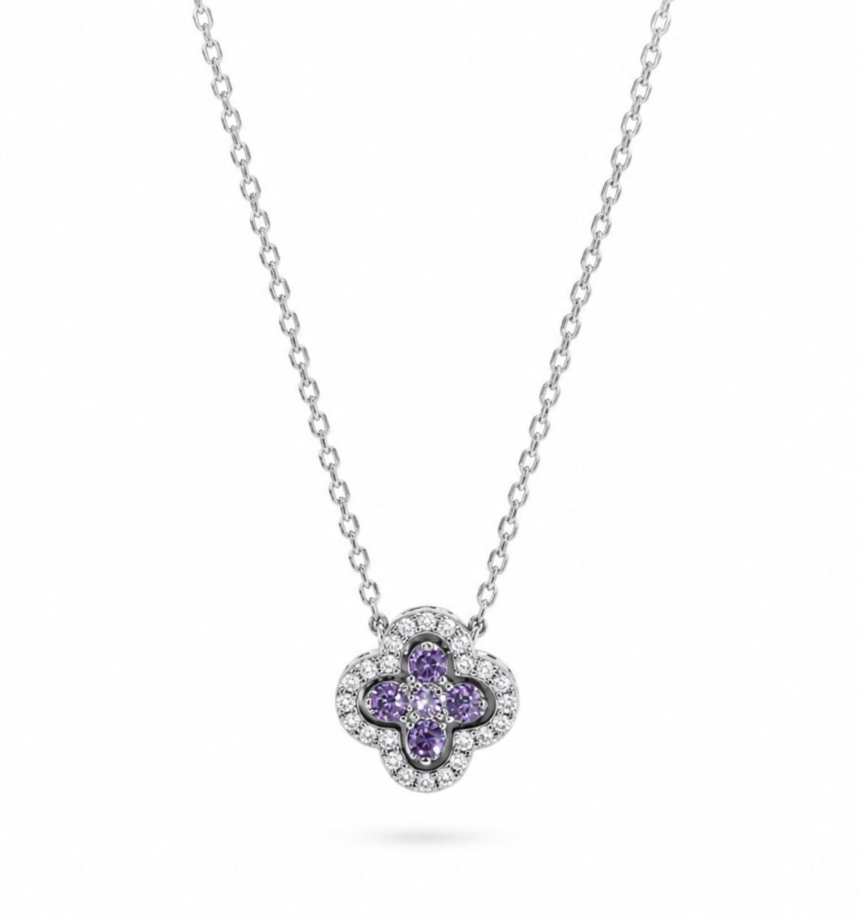 mini clover flower necklaceパープル | SASSY ANGEL