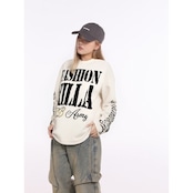 VINTAGE ストリート レタリングワッフル ロングTシャツ T1814