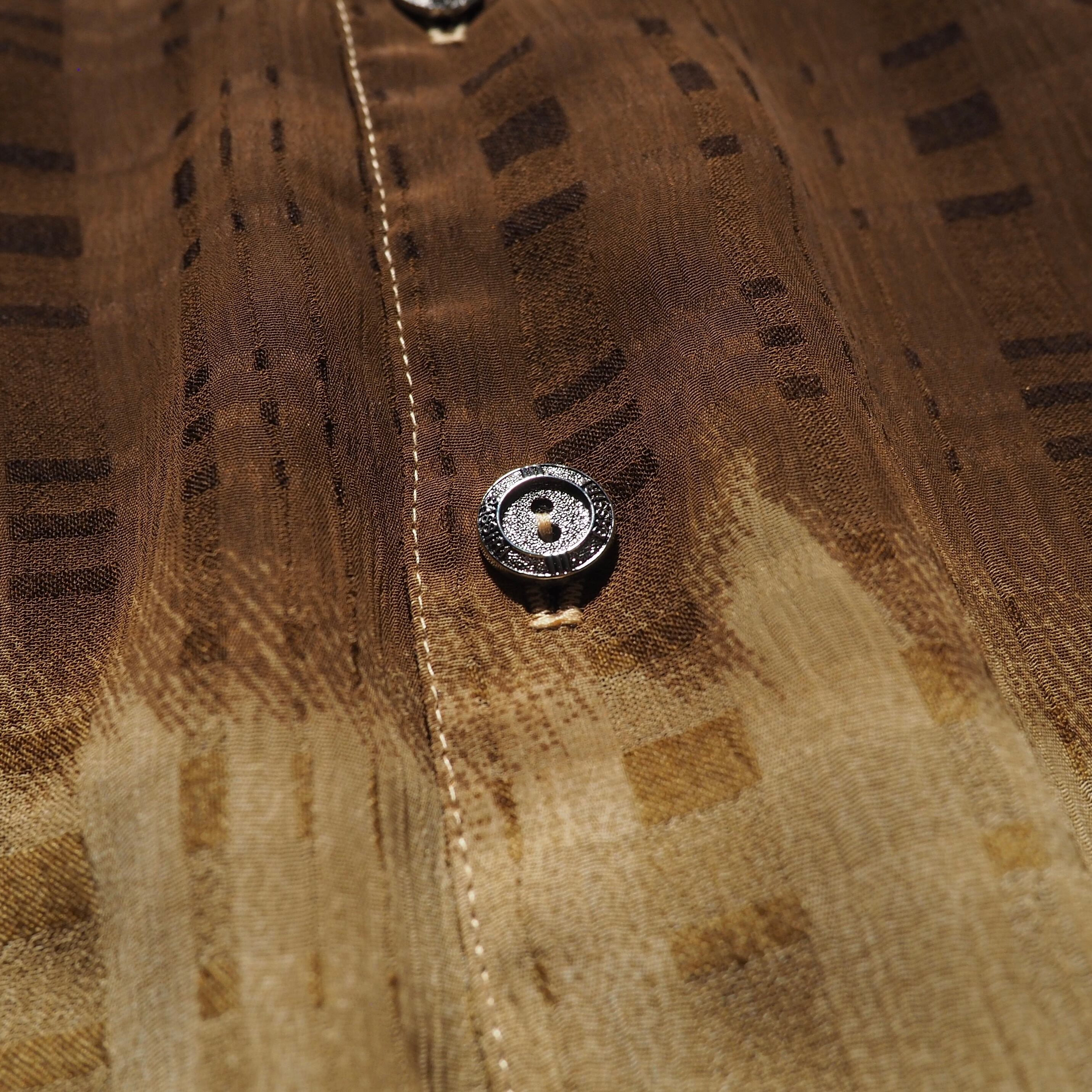 1990s ” Bassiri ” Over Dyed Design vintage Drape loose sheer shirt (made in Usa)