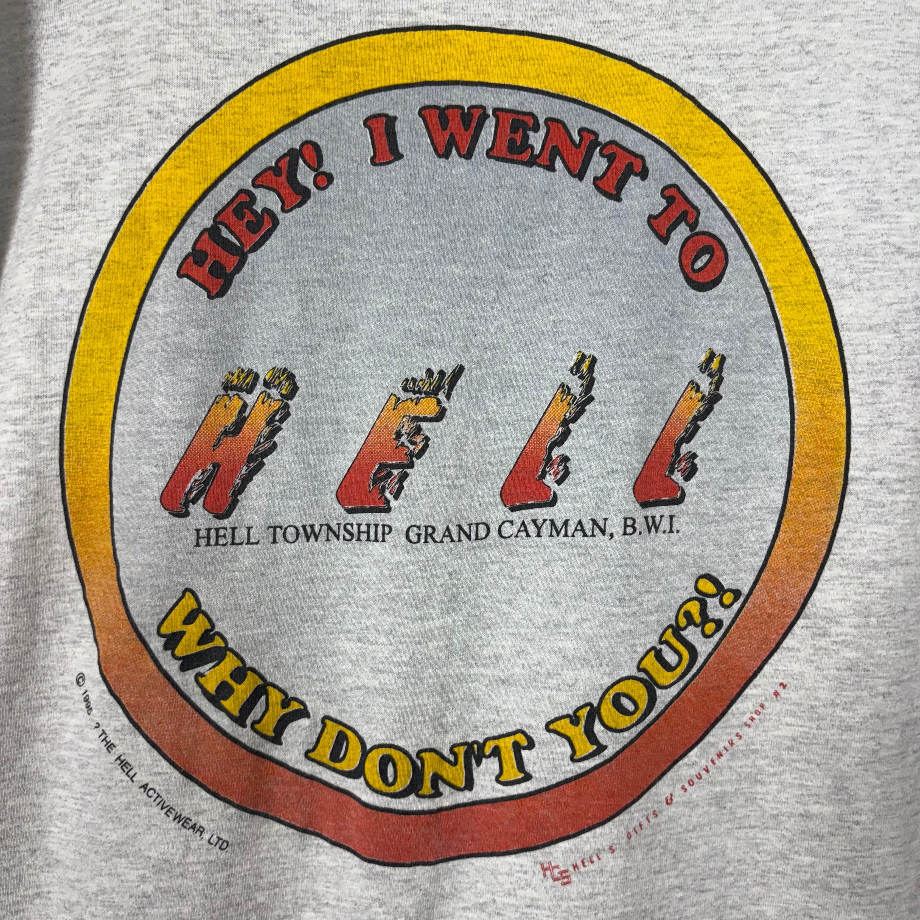 USA製 90s The HELL デビル ファイヤーフレーム プリント T-sh Tシャツ