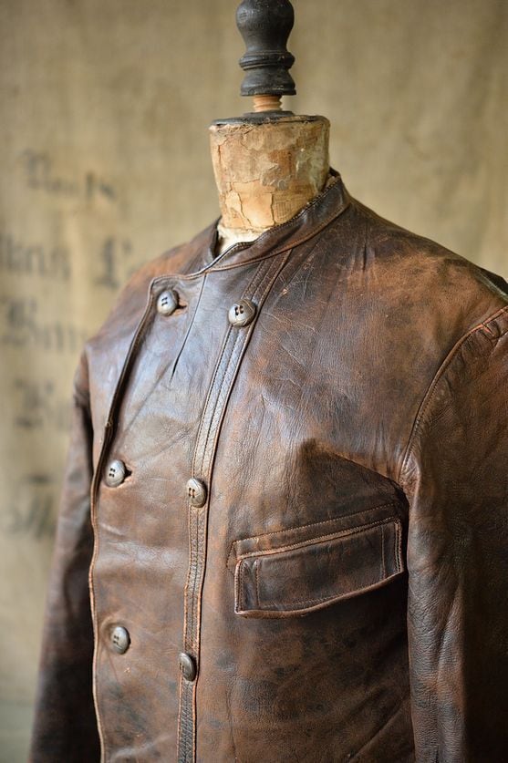 Vintage 1930's-40's Swedish Work leather jacket | EXTRA'S GARMENT