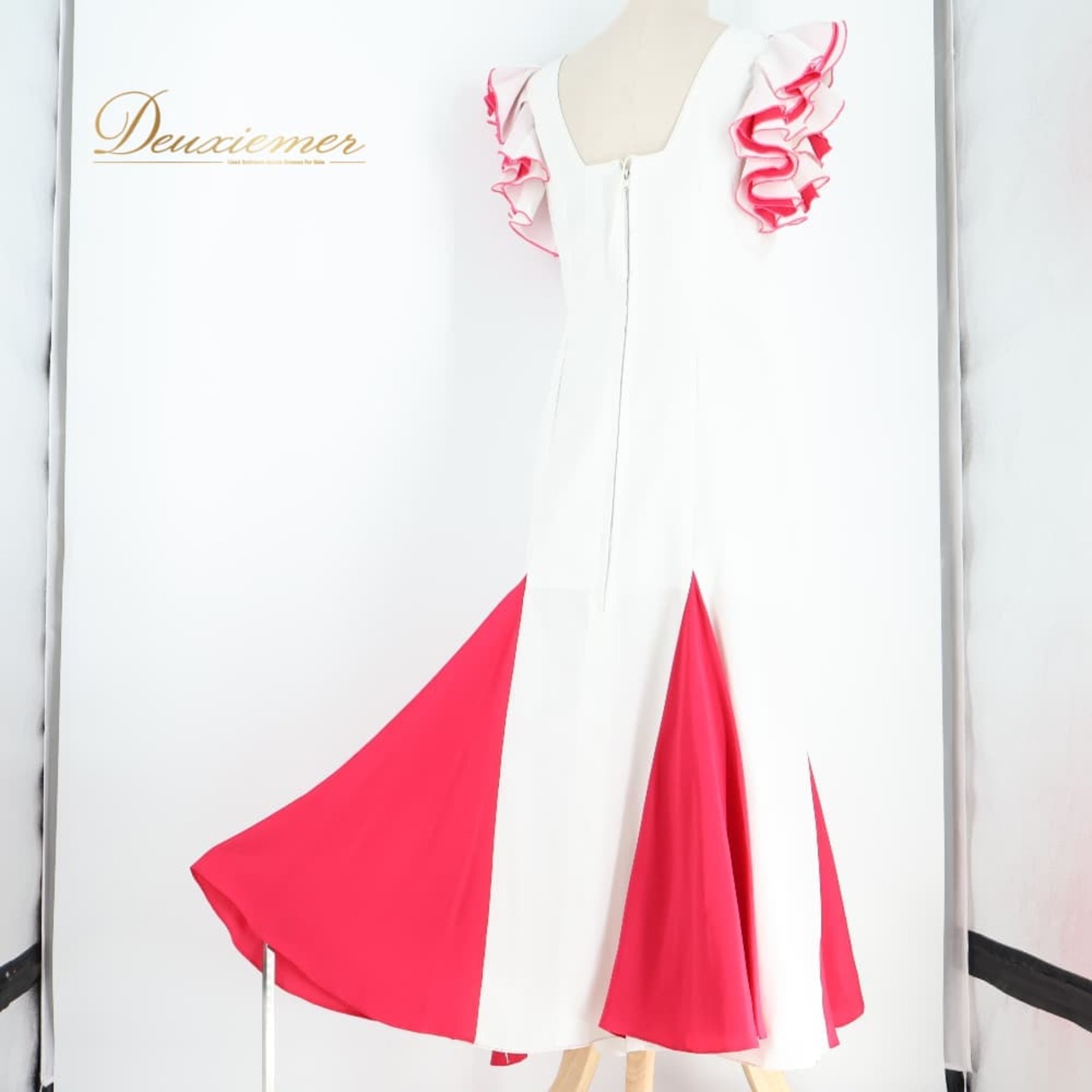 フラメンコ 衣装 creaciones Roal ドレス ワンピース ホワイト系 ピンク系 白 赤 ピンク ボランテ フリル 無地 ダンス パーティ 発表会 明るい レディース かわいい エレガント 舞台衣装 発表会衣装