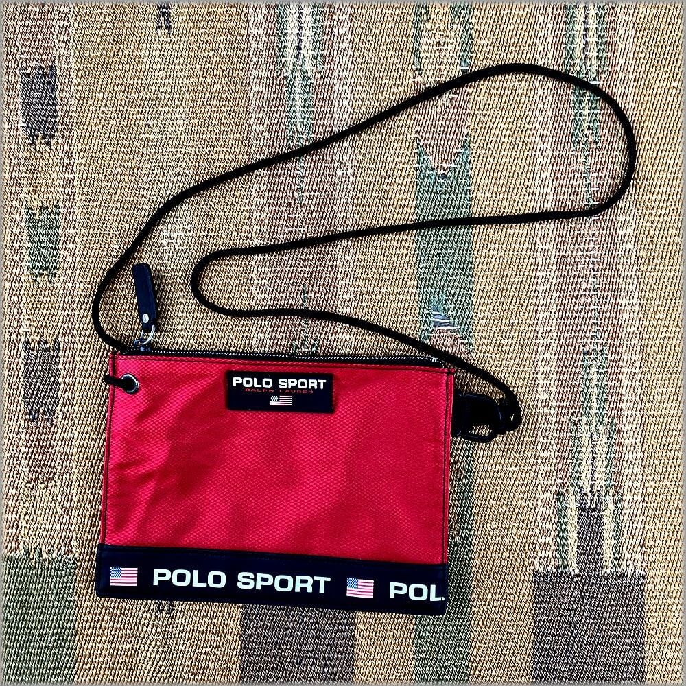 90sレアpolo sportポロスポーツ　ポーチ　ビーチ　サーフ ☆ポロスポーツ 90s ポーチ サコッシュ☆検索 ラルフローレン