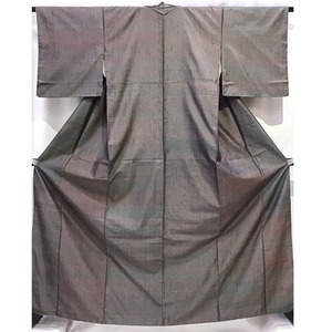 着物・紬・黒グレー地・No.200701-1664・梱包サイズ80