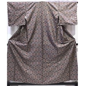 着物・ウール・紬風・紫系地・No.200701-1642・梱包サイズ80