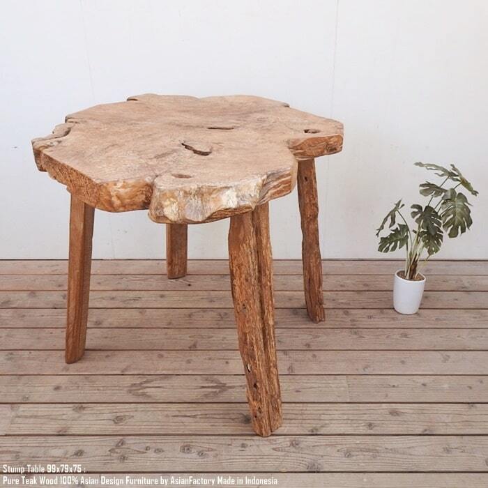 希少 一点物 オールドチーク 一枚板テーブル 99cm × 79cm × 73cm