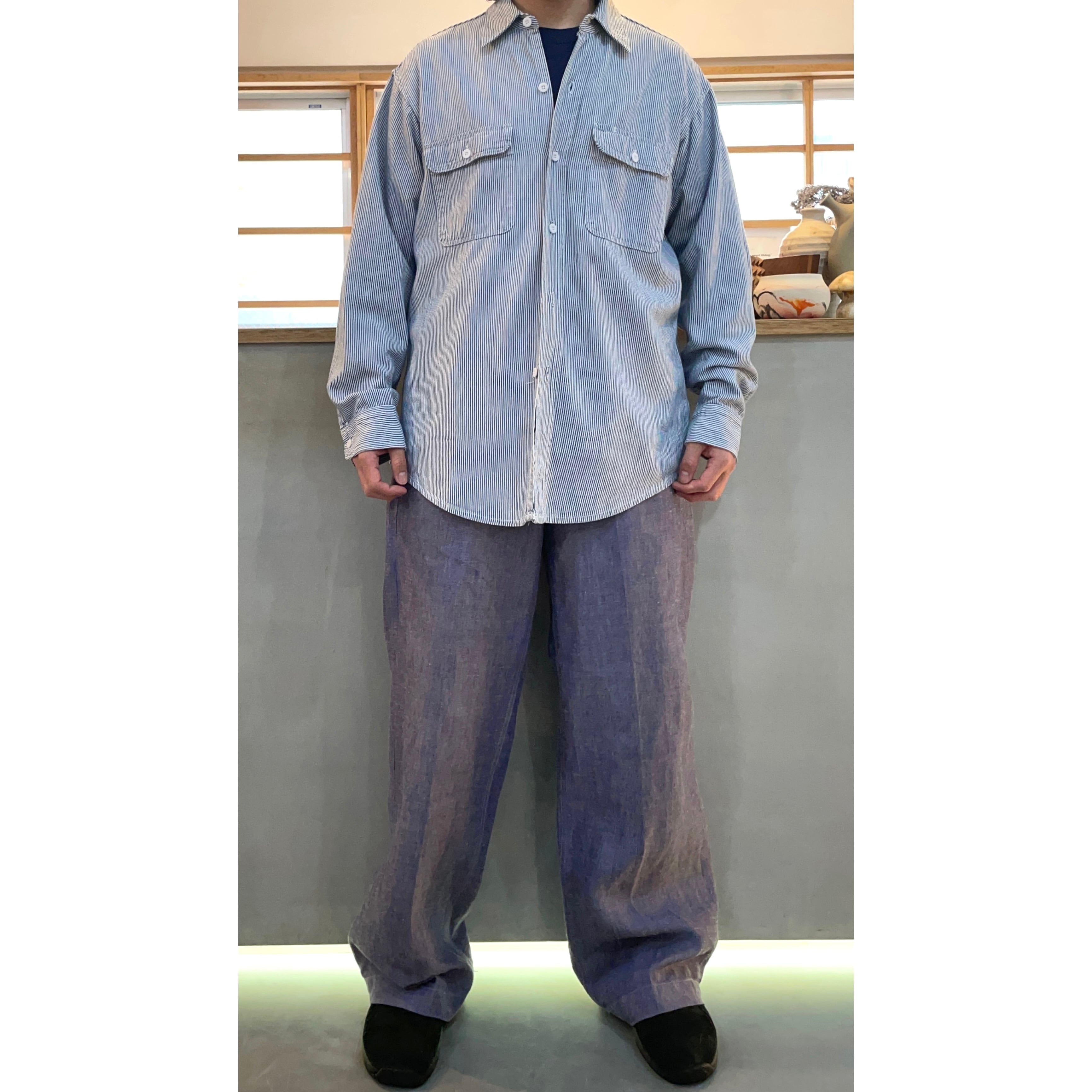 80-90s BIG MAC hickory stripe cotton work shirt | came unto me