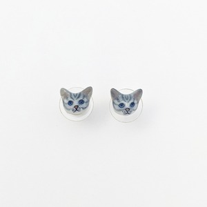 【Nach】　Gray tabby cat earrings