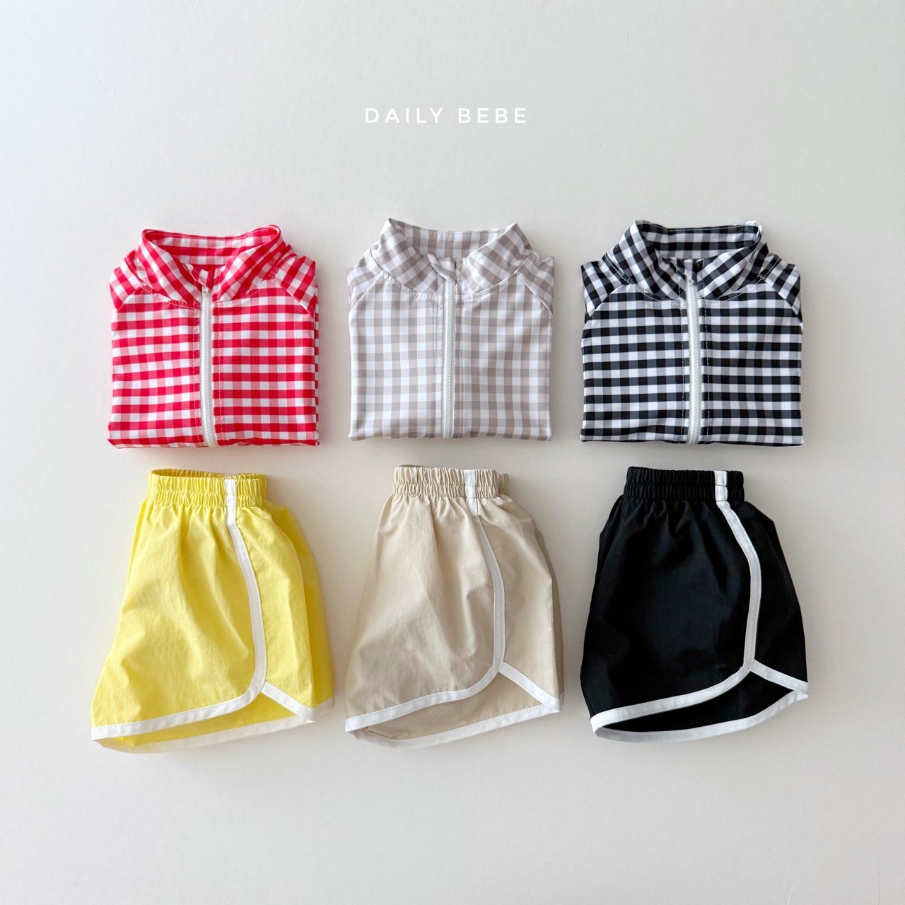 [DAILY BEBE] Check Swim Set-up +fee / [데일리베베] 체크스윔세트
