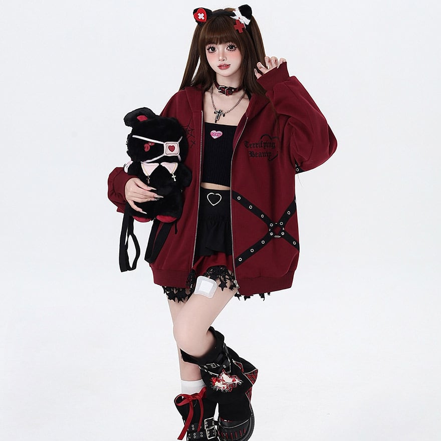 ゴスロリ通販 With U ロリパン パーカー フード付き ジャケット 長袖