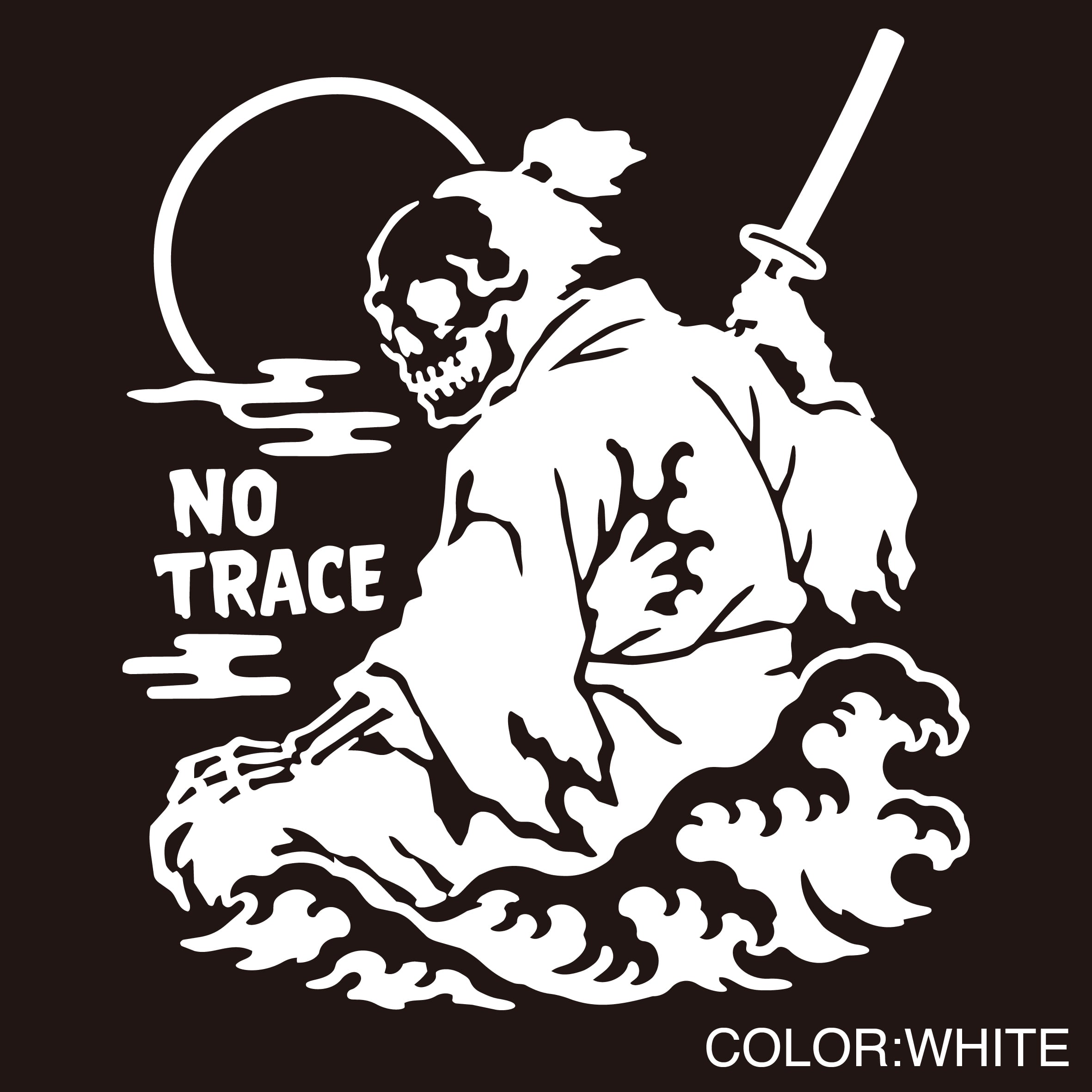 侍 ステッカー 車用 防水 屋外対応 耐久 NO TRACE スカル侍 転写