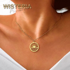 【送料無料】Round Sunset Waves Pendant　ネックレス