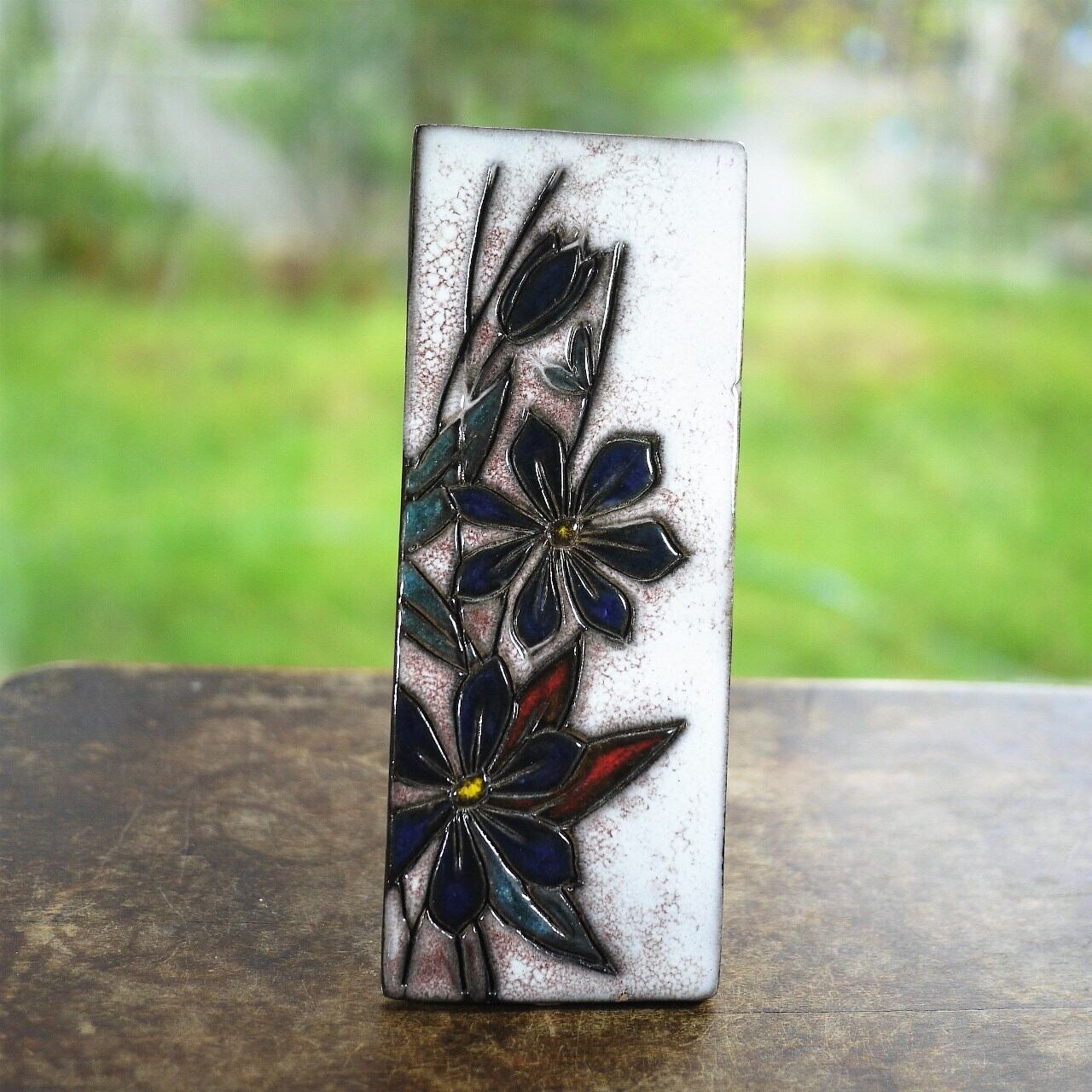 Ruscha 陶板タイル 壁掛飾り クレマチス 西ドイツ