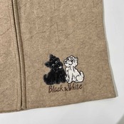 タグ付き 未使用品 Black&White ブラック&ホワイト ジップアップ ウールニットベスト L /ベージュ/レディース