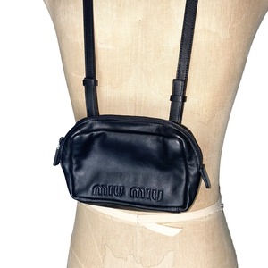 archive MIU MIU mesh × leather docking body bag