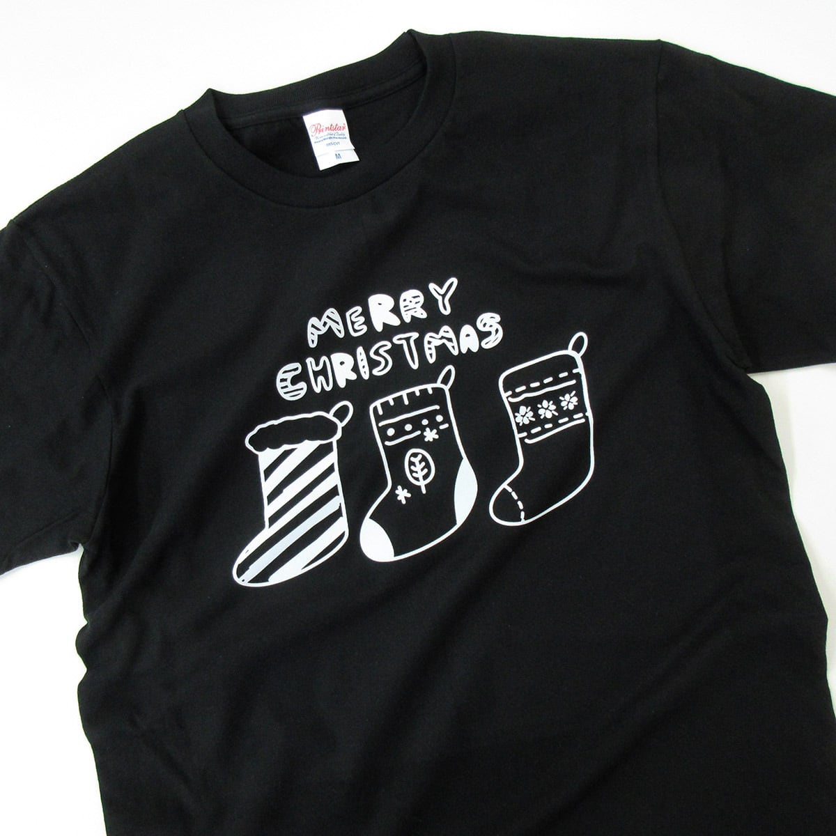靴下 メリークリスマス Tシャツ ms104 冬服 クリスマス かわいい イラスト デザイン