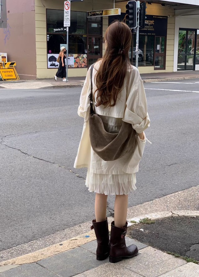 (予約) ounce / Double half trench coat 2color