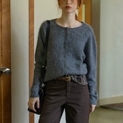 Duveteux Crew Neck Knit Cardigan F0819
