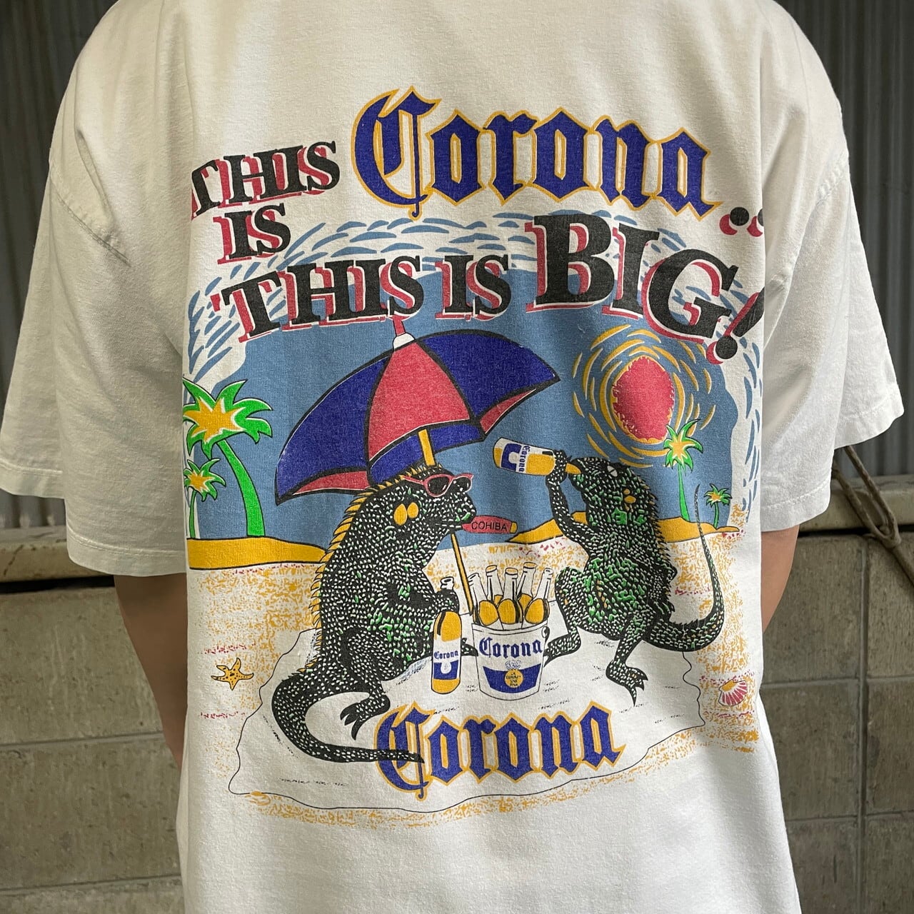 HybridリンガーTシャツビアTトリムCORONAコロナビールアドバタイジング