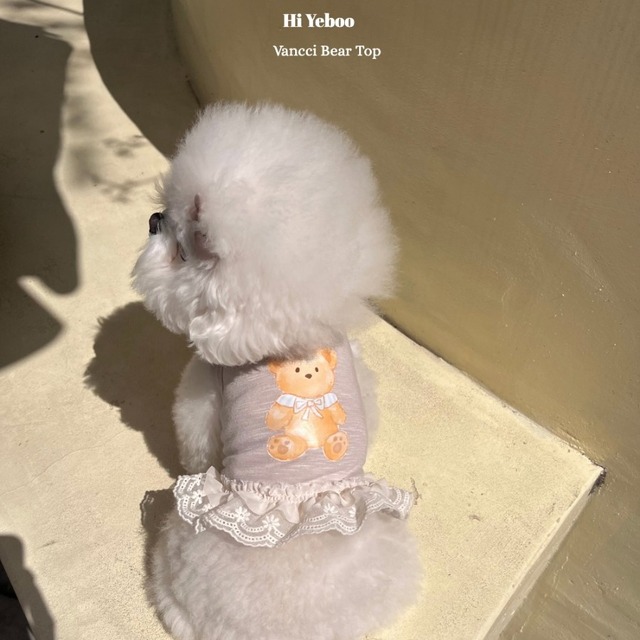 【予約】[Hi yeboo] Vancci Bear Top (Beige)