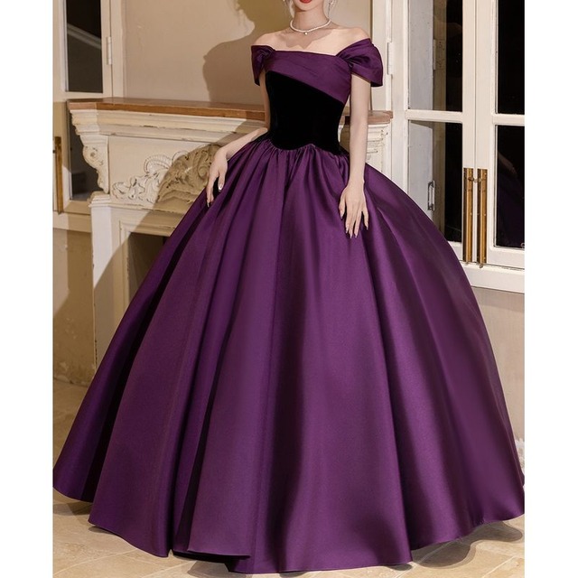 オフショルダークラシカルドレス　D1733