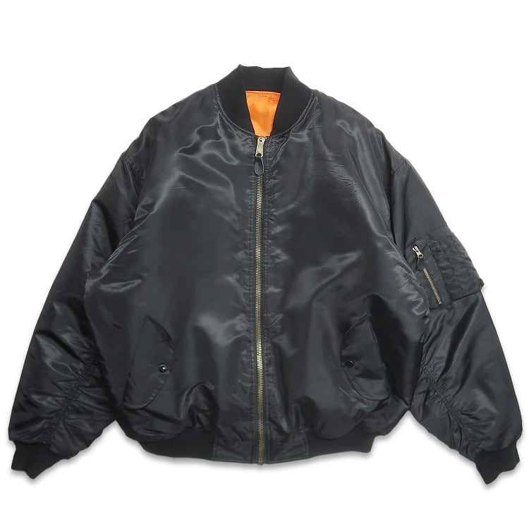 MA-1 フライトジャケット　古着 古着 NXP MA-1 フライトジャケット ミリタリー ブラック 民間 表記：L