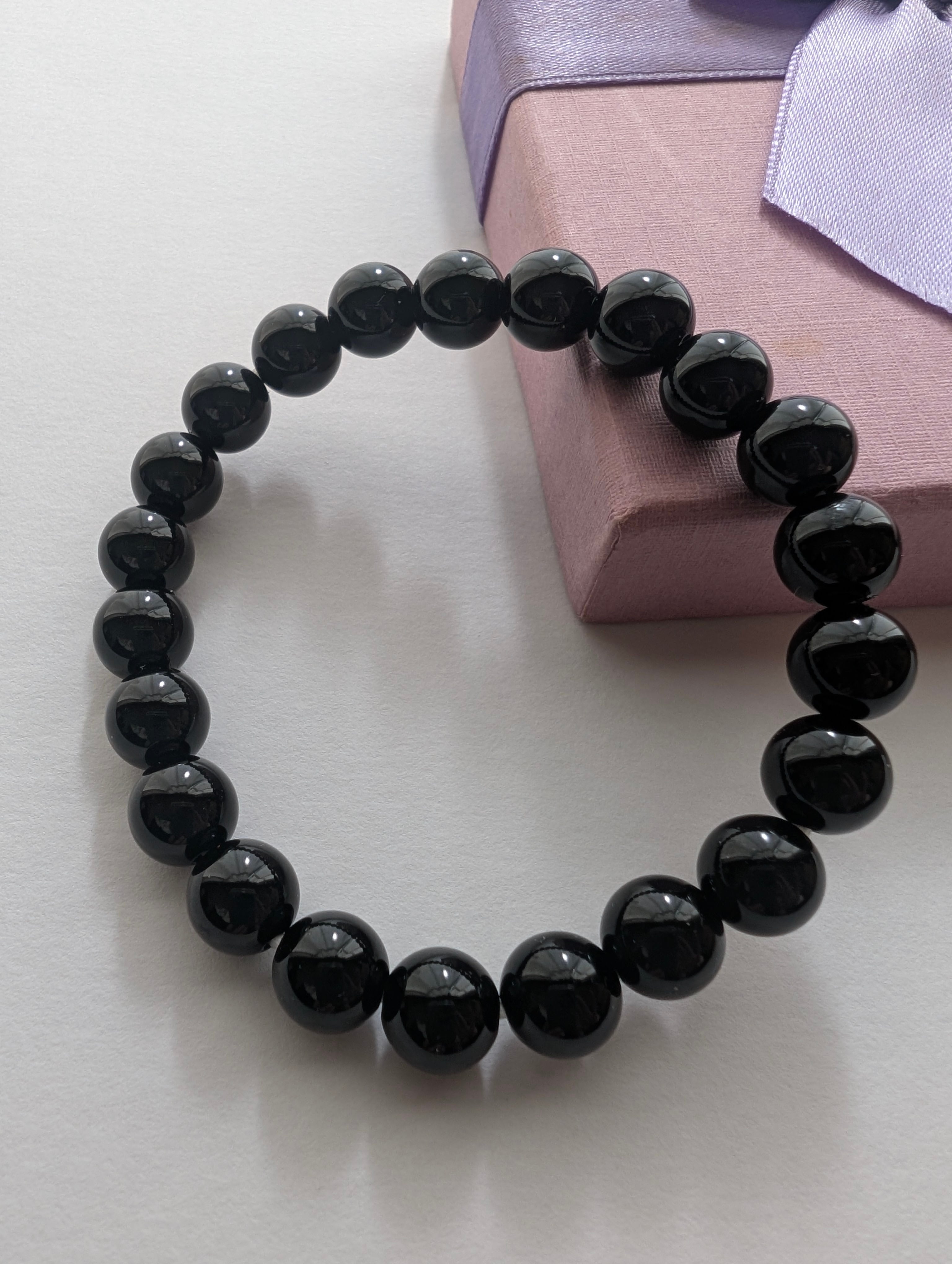 ブラックオニキス 8mm玉 | 天然石のささやき