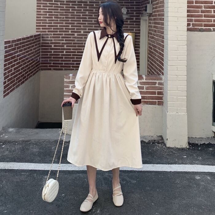 スプリングドレス ワンピース レッドウェストブラック 春物 1号婦人95702742309