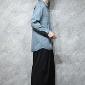 fade green cotton twill shirt