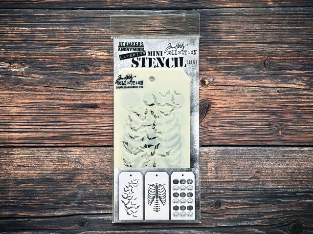 Tim Holtz　ミニステンシルシート3枚セット　Stampers Anonymous Mini Layering Stencil Set #61 THMST061【Tim Holtz（ティムホルツ）】[TH-175h]