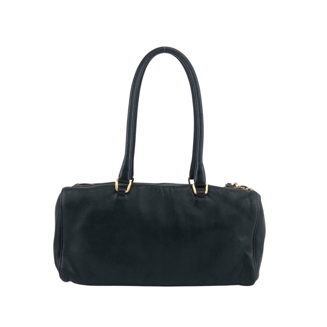 PRADA プラダ ハンドバッグ ブラック レザー ミニボストン vintage ヴィンテージ オールド fu6tga