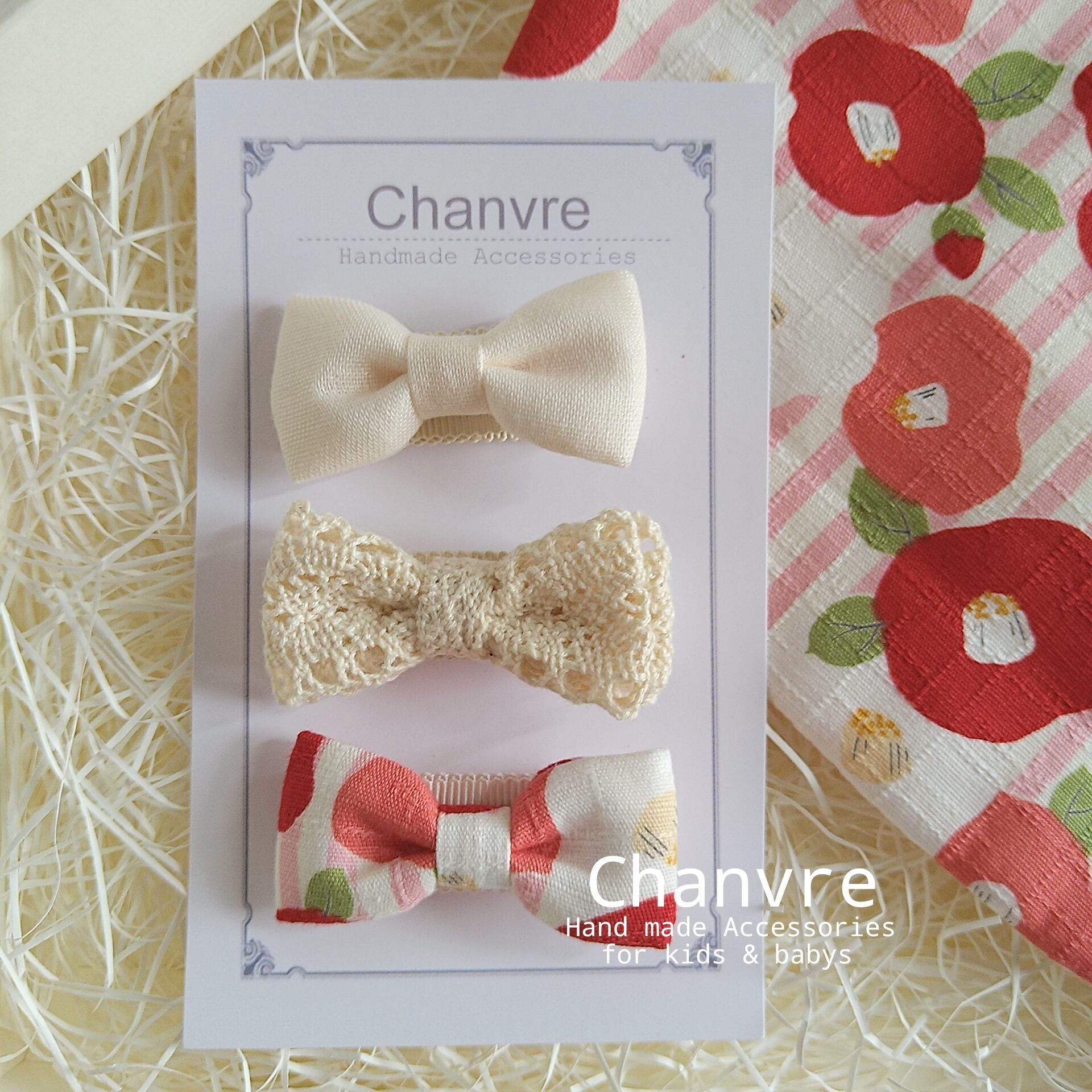 S104〉おめかしスタイセット 和柄・ピンク | Chanvre