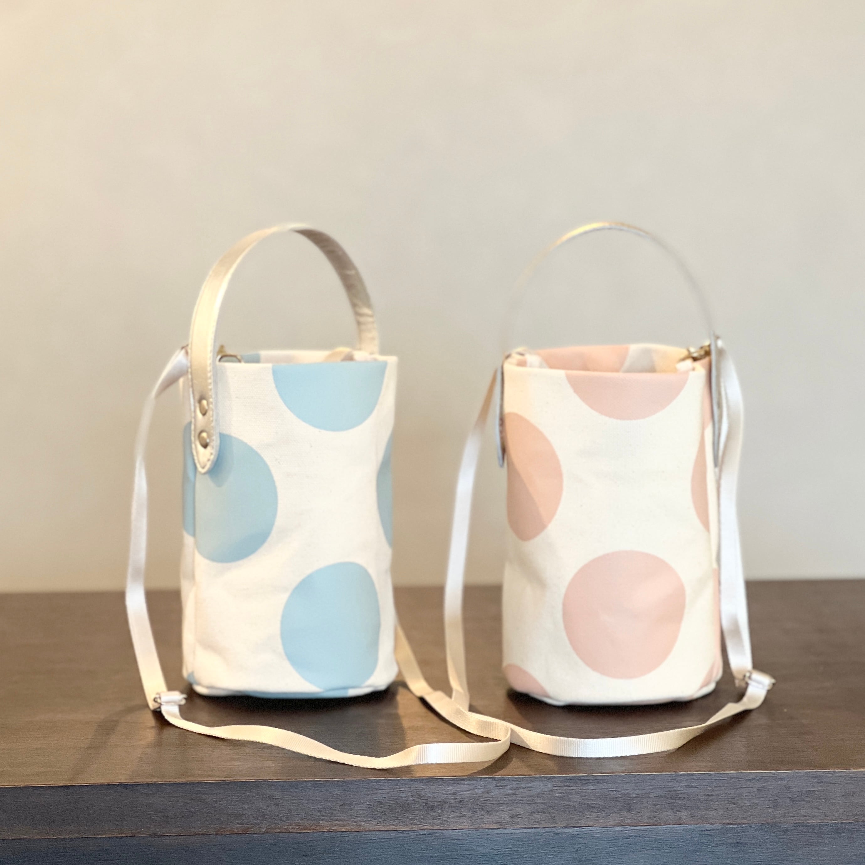 〔限定色〕ドットバケツバッグ ミニ 本体 ピンクドット / ブルードット