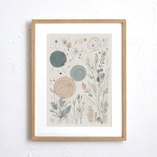 Bloom｜喜びと幸運を描いたミニマルアートポスター｜北欧ナチュラルに馴染む上品デザイン｜ 額縁セット A4ポスター