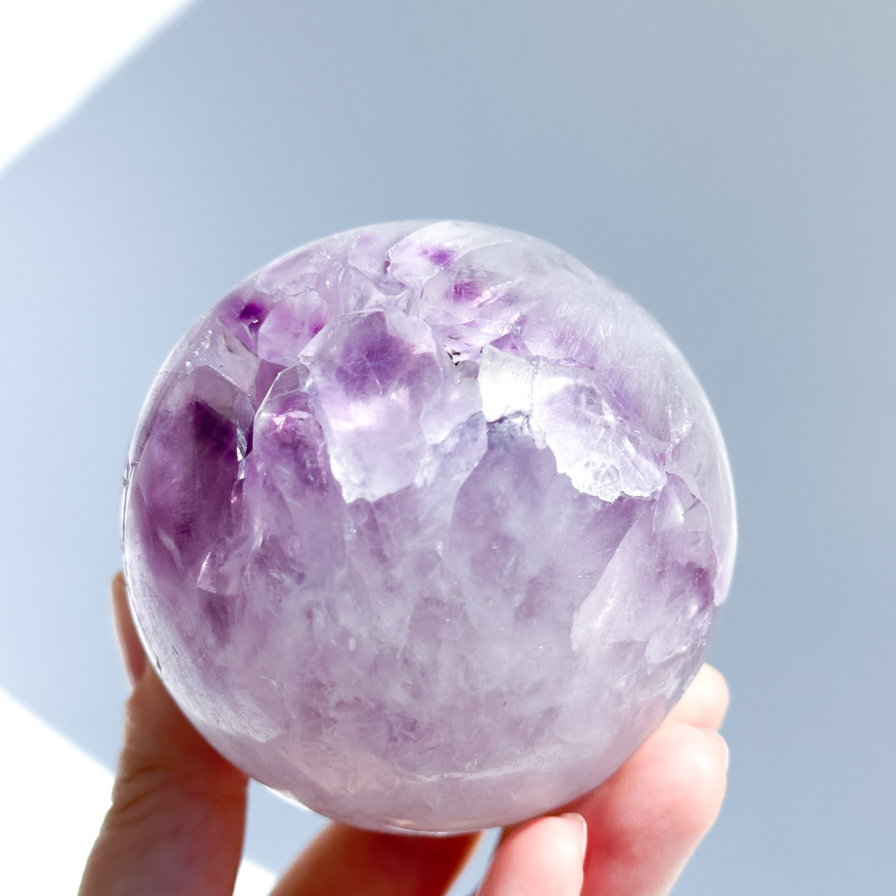 ウルグアイ産アゲート×アメジスト スフィア（丸玉）53◇Agate×Amethyst