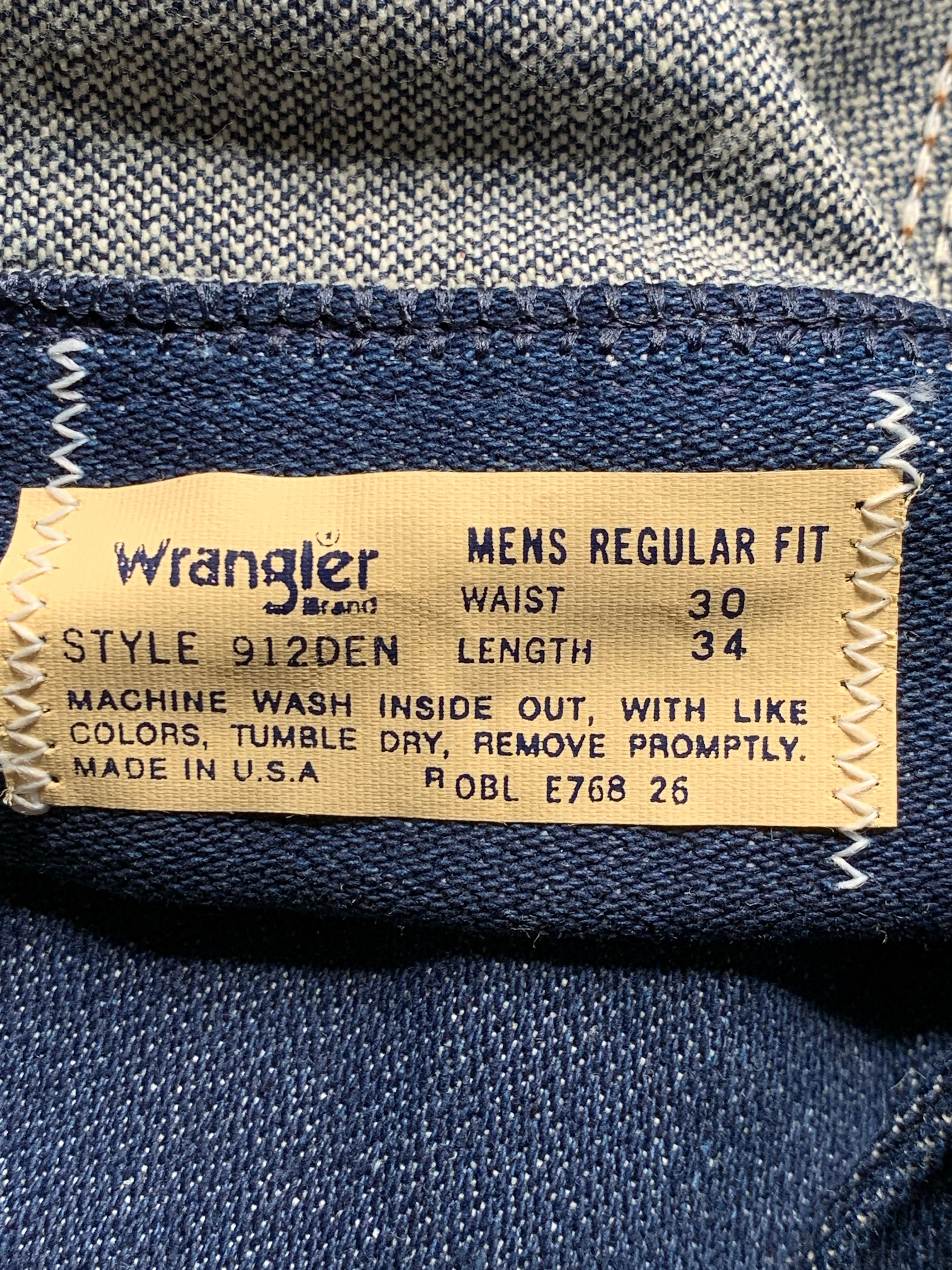 80's〜 Wrangler 912DEN デニムパンツ DEADSTOCK 表記(30×34) USA製