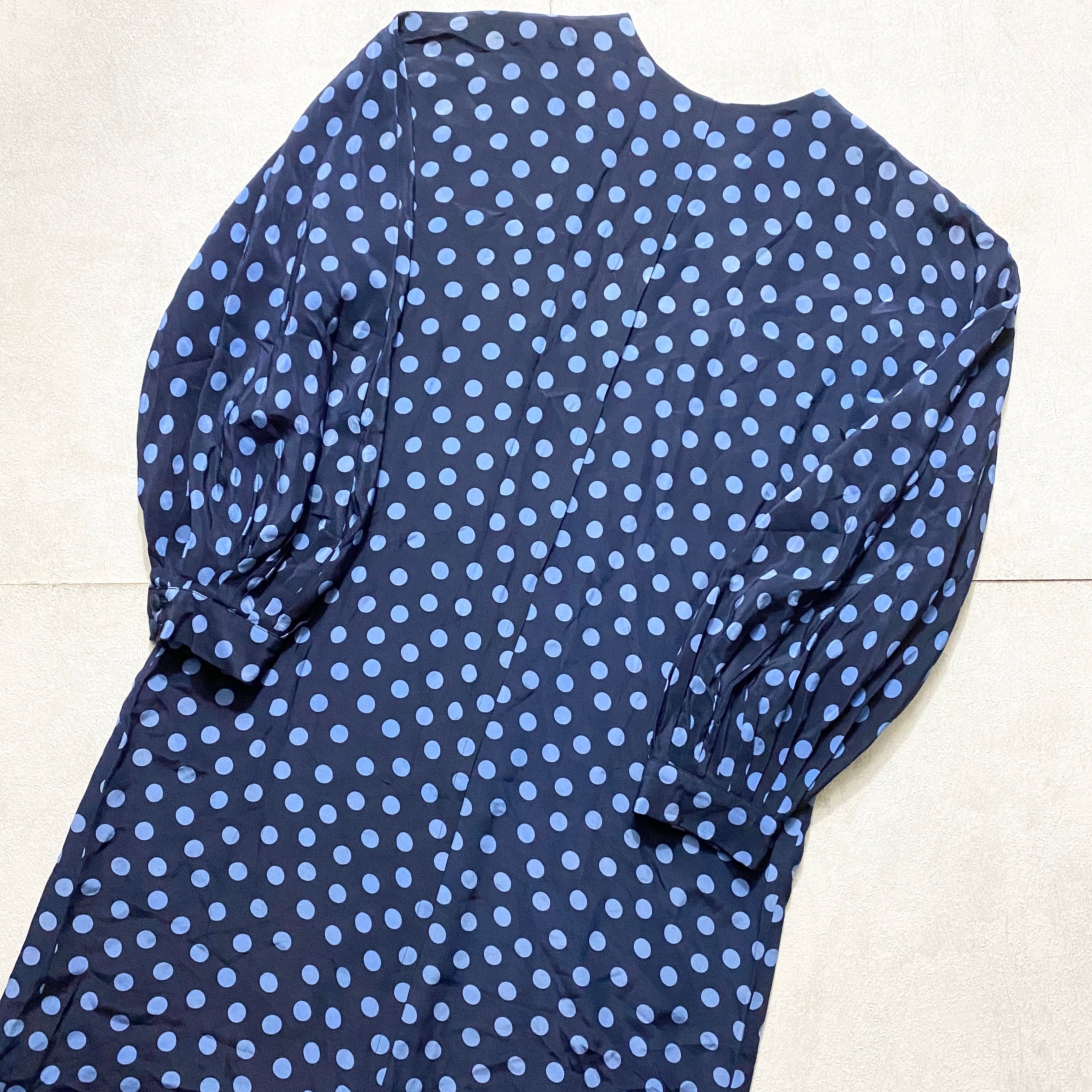 vintage CHRISTIAN DIOR dot pattern silk one-piece | NOIR ONLINE