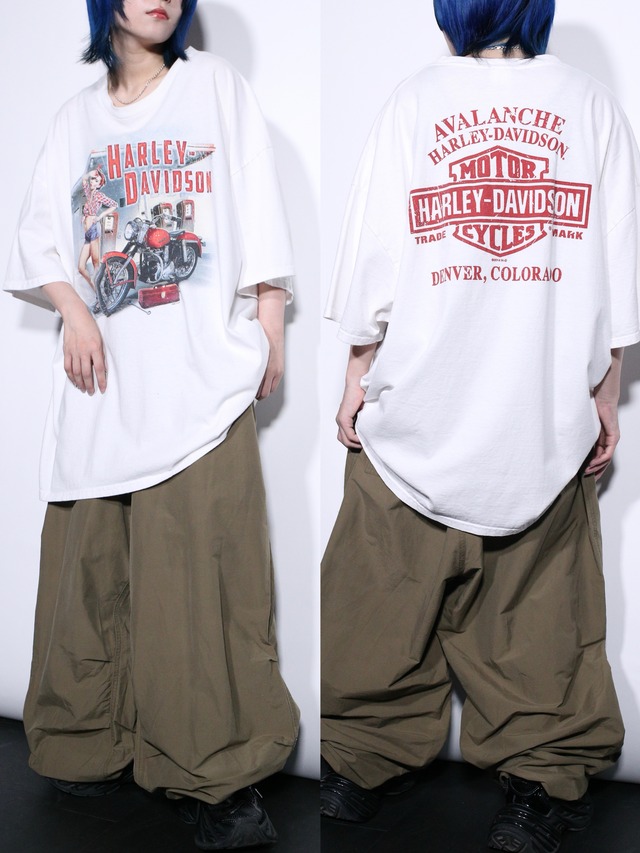 "Harley-Davidson" XXXL over silhouette special white tee